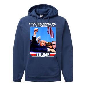 Shooting Makes Me Stronger Trump 2024 Performance Fleece Hoodie