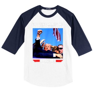 Shooting Makes Me Stronger Trump 2024 Baseball Sleeve Shirt