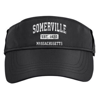 Somerville Massachusetts Ma Vintage Established Sports Adult Drive Performance Visor