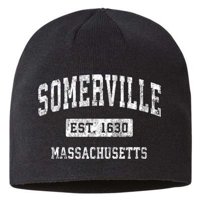 Somerville Massachusetts Ma Vintage Established Sports Sustainable Beanie