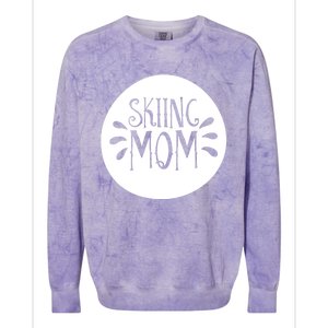 Skiing Mom Mother Skier Ski Gift Colorblast Crewneck Sweatshirt