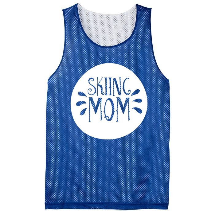 Skiing Mom Mother Skier Ski Gift Mesh Reversible Basketball Jersey Tank