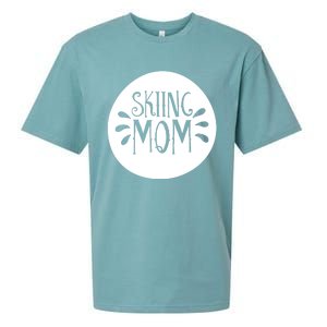 Skiing Mom Mother Skier Ski Gift Sueded Cloud Jersey T-Shirt