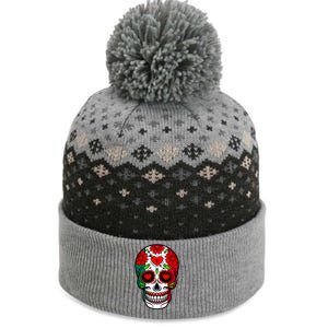 Mexican Sugar Skull The Baniff Cuffed Pom Beanie