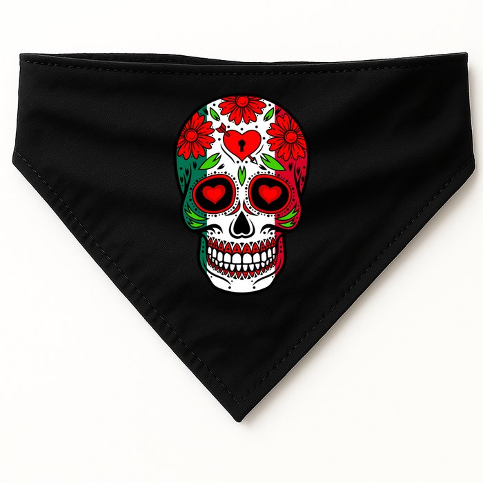 Mexican Sugar Skull USA-Made Doggie Bandana