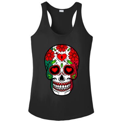 Mexican Sugar Skull Ladies PosiCharge Competitor Racerback Tank