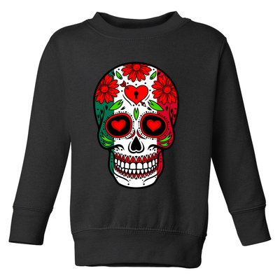 Mexican Sugar Skull Toddler Sweatshirt