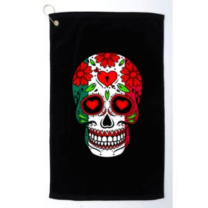 Mexican Sugar Skull Platinum Collection Golf Towel