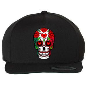 Mexican Sugar Skull Wool Snapback Cap