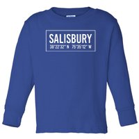 Salisbury Md Maryland Funny City Coordinates Home Roots Gift Toddler Long Sleeve Shirt