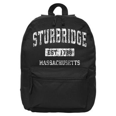 Sturbridge Massachusetts Ma Vintage Established 16 in Basic Backpack