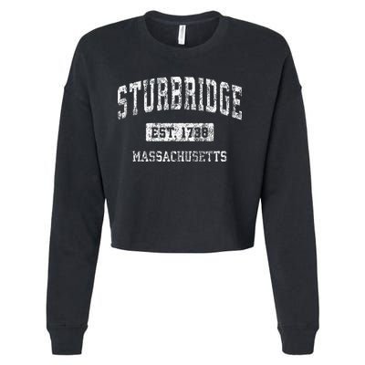 Sturbridge Massachusetts Ma Vintage Established Cropped Pullover Crew