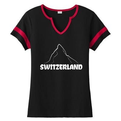 Switzerland Matterhorn Mountaineer Snow Ski Lovers Gift Meaningful Gift Ladies Halftime Notch Neck Tee