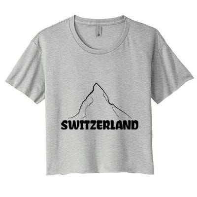 Switzerland Matterhorn Mountaineer Snow Ski Lovers Gift Meaningful Gift Women's Crop Top Tee