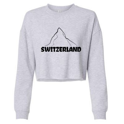 Switzerland Matterhorn Mountaineer Snow Ski Lovers Gift Meaningful Gift Cropped Pullover Crew