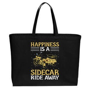 Sidecar Motorcycle Motorcyclist Bike Motorbike Sidecar Rider Cotton Canvas Jumbo Tote