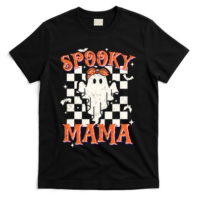 Spooky Mama Mom Cute Ghost Retro Spooky Season Halloween T-Shirt