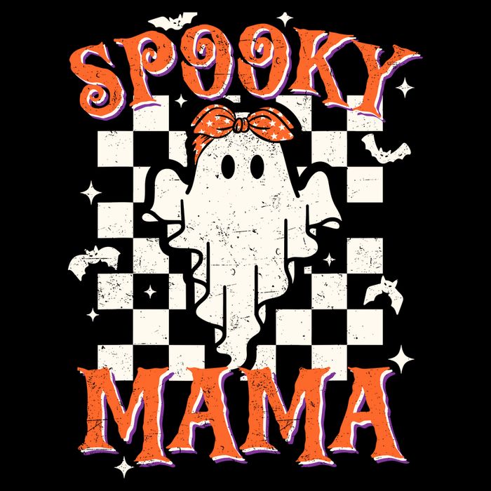 Spooky Mama Mom Cute Ghost Retro Spooky Season Halloween T-Shirt