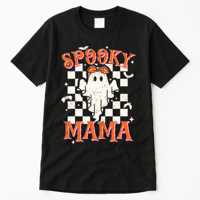 Spooky Mama Mom Cute Ghost Retro Spooky Season Halloween Tall T-Shirt