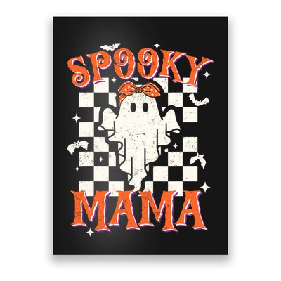 Spooky Mama Mom Cute Ghost Retro Spooky Season Halloween Poster