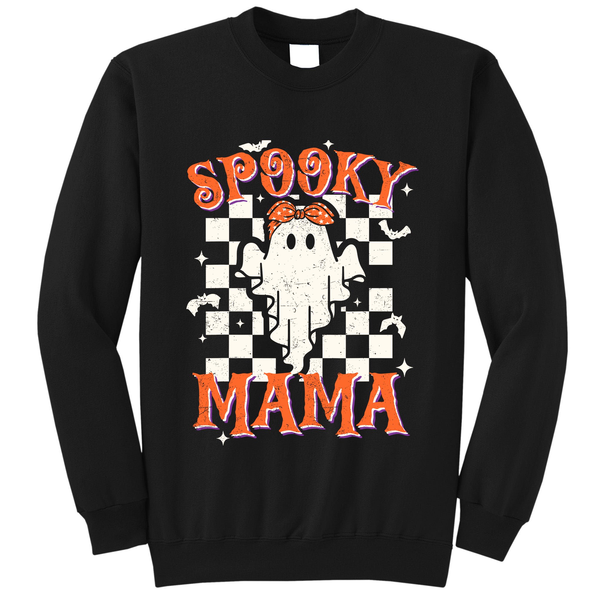 Spooky Mama Mom Cute Ghost Retro Spooky Season Halloween Tall Sweatshirt