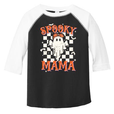 Spooky Mama Mom Cute Ghost Retro Spooky Season Halloween Toddler Fine Jersey T-Shirt