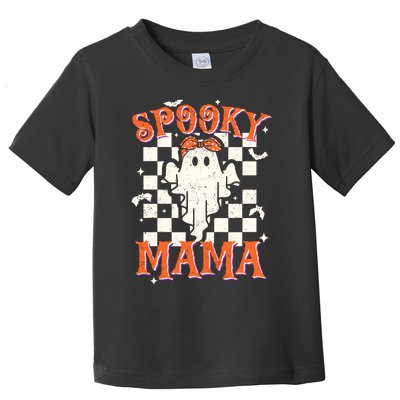 Spooky Mama Mom Cute Ghost Retro Spooky Season Halloween Toddler T-Shirt