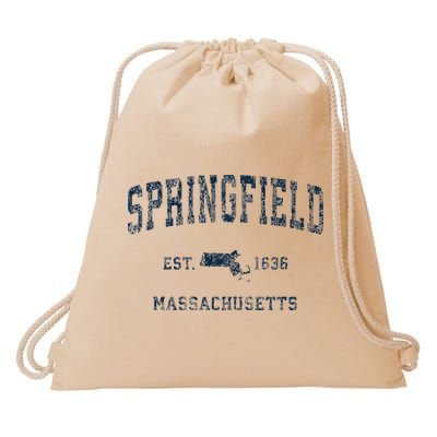Springfield Massachusetts Ma Vintage Sports Print Drawstring Bag