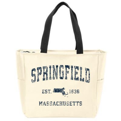 Springfield Massachusetts Ma Vintage Sports Print Zip Tote Bag
