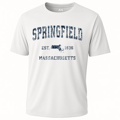 Springfield Massachusetts Ma Vintage Sports Print Cooling Performance Crew T-Shirt