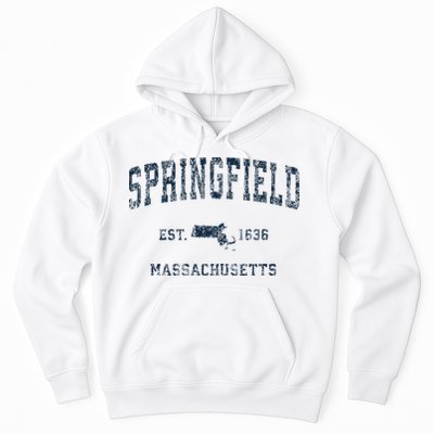 Springfield Massachusetts Ma Vintage Sports Print Hoodie
