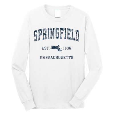 Springfield Massachusetts Ma Vintage Sports Print Long Sleeve Shirt