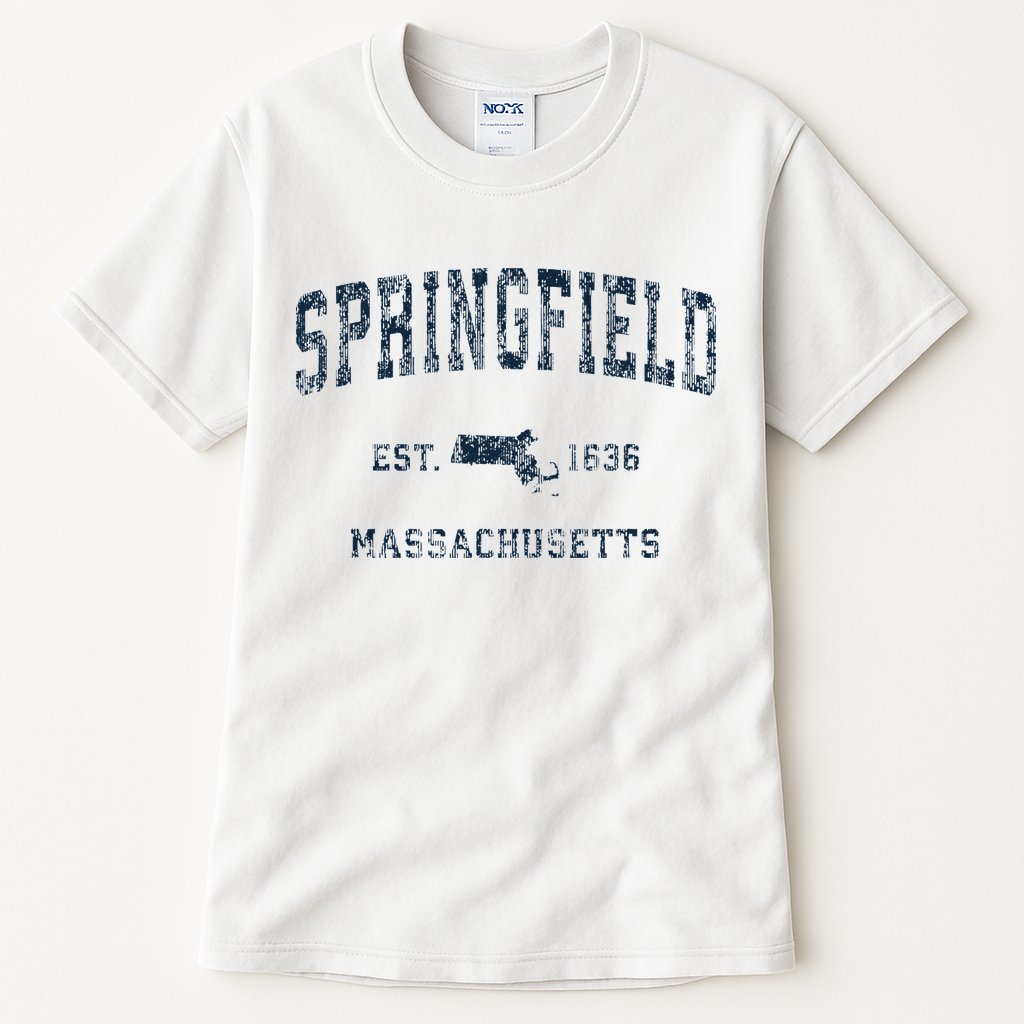 Springfield Massachusetts Ma Vintage Sports Print Tall T-Shirt