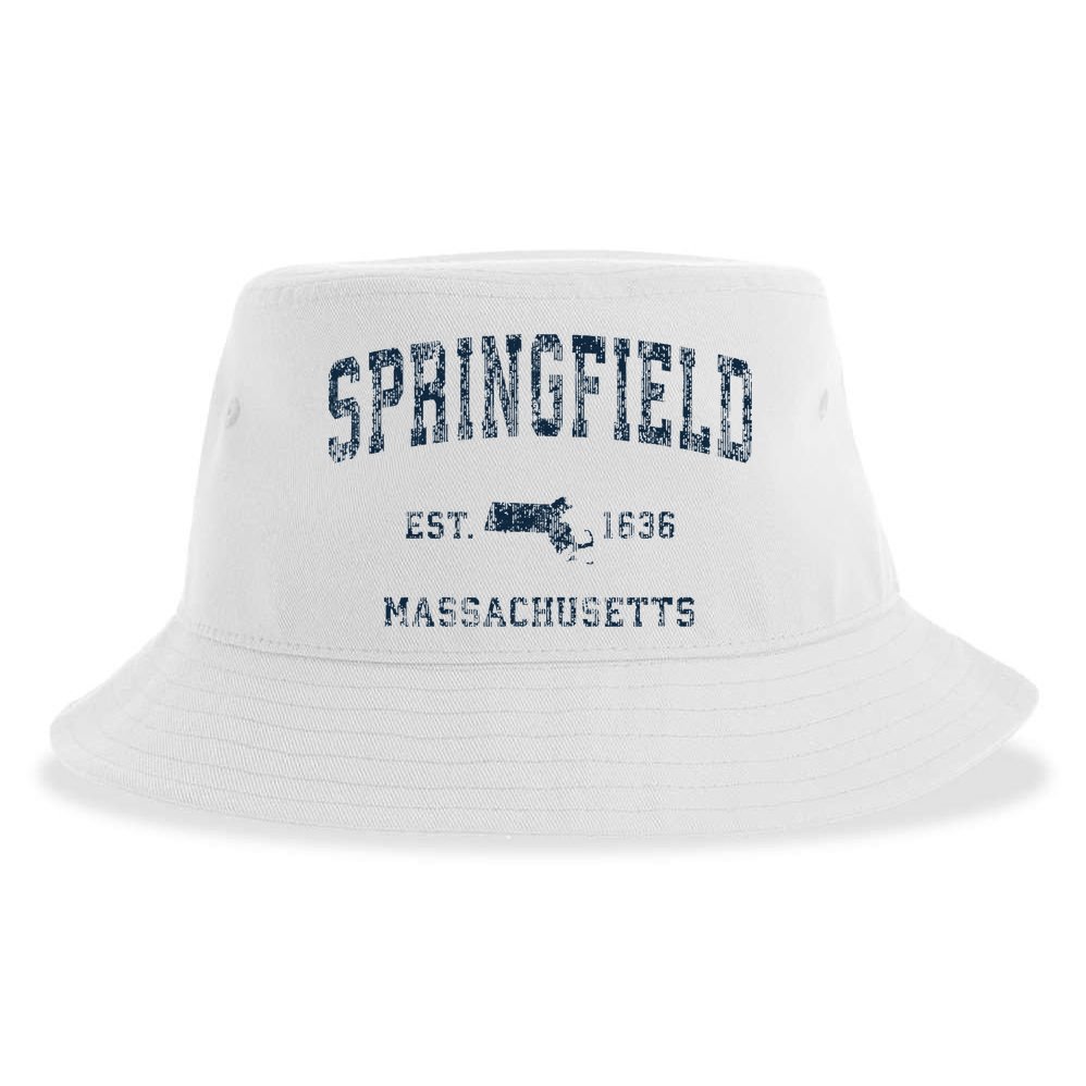 Springfield Massachusetts Ma Vintage Sports Print Sustainable Bucket Hat