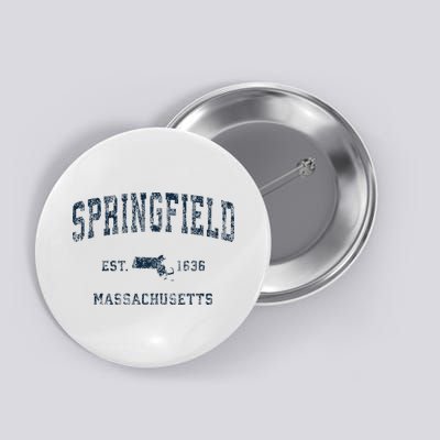 Springfield Massachusetts Ma Vintage Sports Print Button