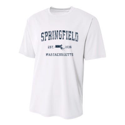 Springfield Massachusetts Ma Vintage Sports Print Youth Performance Sprint T-Shirt