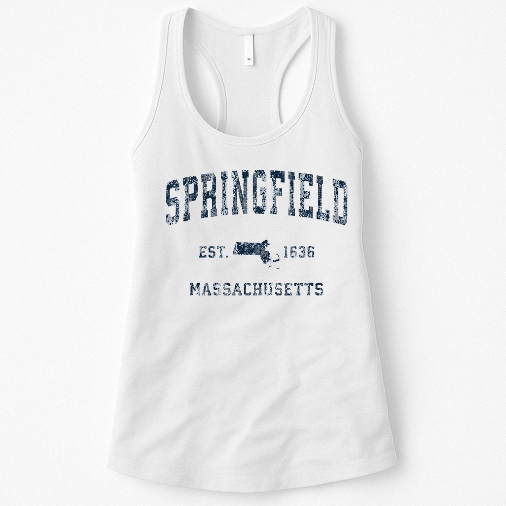 Springfield Massachusetts Ma Vintage Sports Print Womens Tank Top