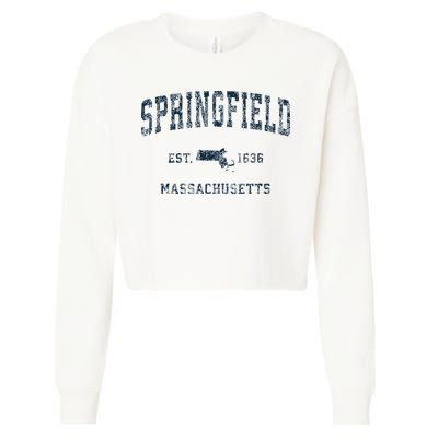 Springfield Massachusetts Ma Vintage Sports Print Cropped Pullover Crew