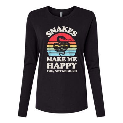 Snakes Make Me Happy You Not So Much Snake Reptile Retro Men Womens Cotton Relaxed Long Sleeve T-Shirt