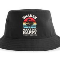 Snakes Make Me Happy You Not So Much Snake Reptile Retro Men Sustainable Bucket Hat