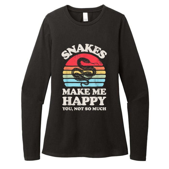 Snakes Make Me Happy You Not So Much Snake Reptile Retro Men Womens CVC Long Sleeve Shirt