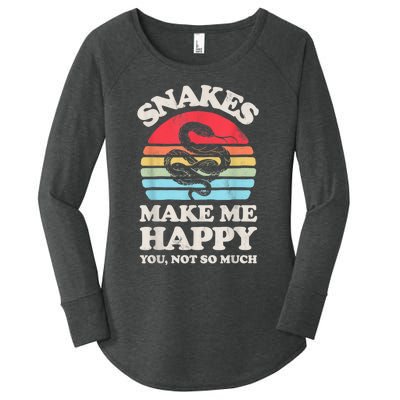 Snakes Make Me Happy You Not So Much Snake Reptile Retro Men Women's Perfect Tri Tunic Long Sleeve Shirt