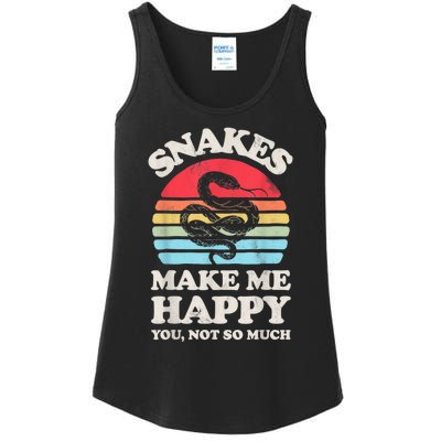 Snakes Make Me Happy You Not So Much Snake Reptile Retro Men Ladies Essential Tank