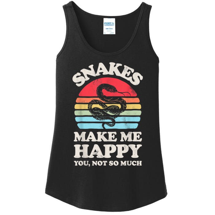 Snakes Make Me Happy You Not So Much Snake Reptile Retro Men Ladies Essential Tank