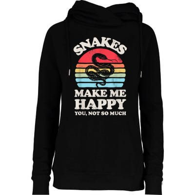 Snakes Make Me Happy You Not So Much Snake Reptile Retro Men Womens Funnel Neck Pullover Hood