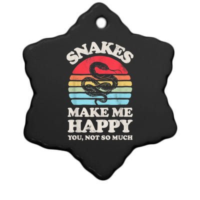 Snakes Make Me Happy You Not So Much Snake Reptile Retro Men Ceramic Star Ornament