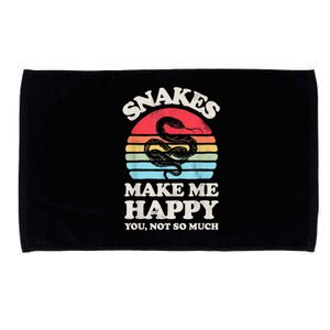 Snakes Make Me Happy You Not So Much Snake Reptile Retro Men Microfiber Hand Towel