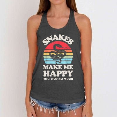 Snakes Make Me Happy You Not So Much Snake Reptile Retro Men Women's Knotted Racerback Tank