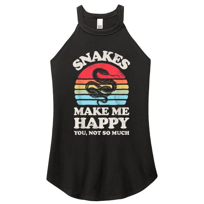 Snakes Make Me Happy You Not So Much Snake Reptile Retro Men Women's Perfect Tri Rocker Tank