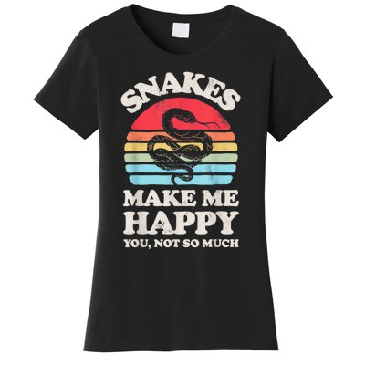 Snakes Make Me Happy You Not So Much Snake Reptile Retro Men Women's T-Shirt